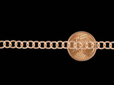 rosegold Kette mit Größenvergleich